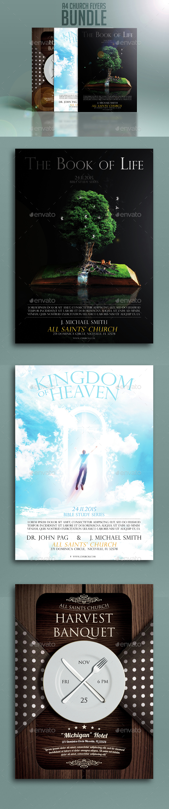 A4 Church Flyers Bundle - Church Flyers