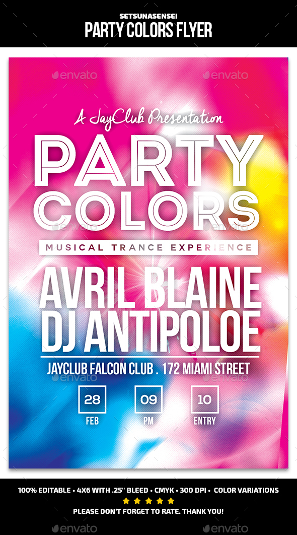 Party Colors Flyer - Clubs & Parties Events
