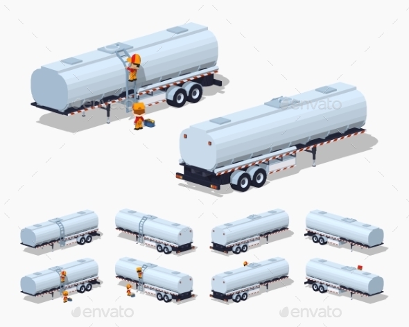 Silver Tank Trailer - Man-made Objects Objects