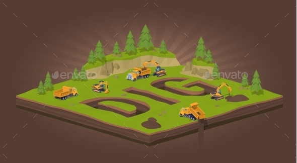 Trenches in the Form of the Word Dig - Industries Business
