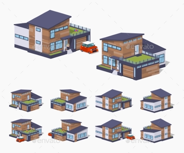 Contemporary American House - Buildings Objects