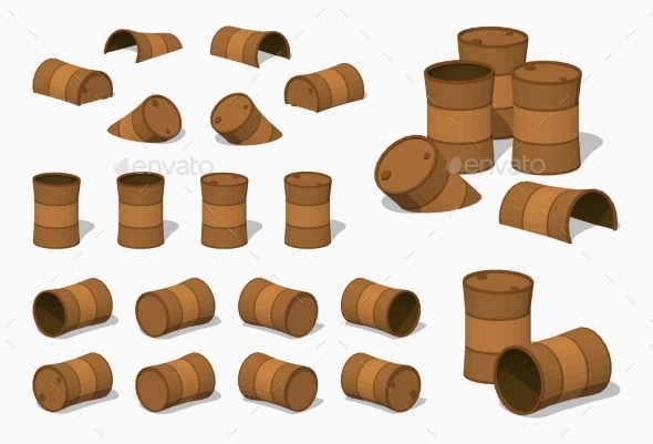 Old Rusty Barrels - Man-made Objects Objects