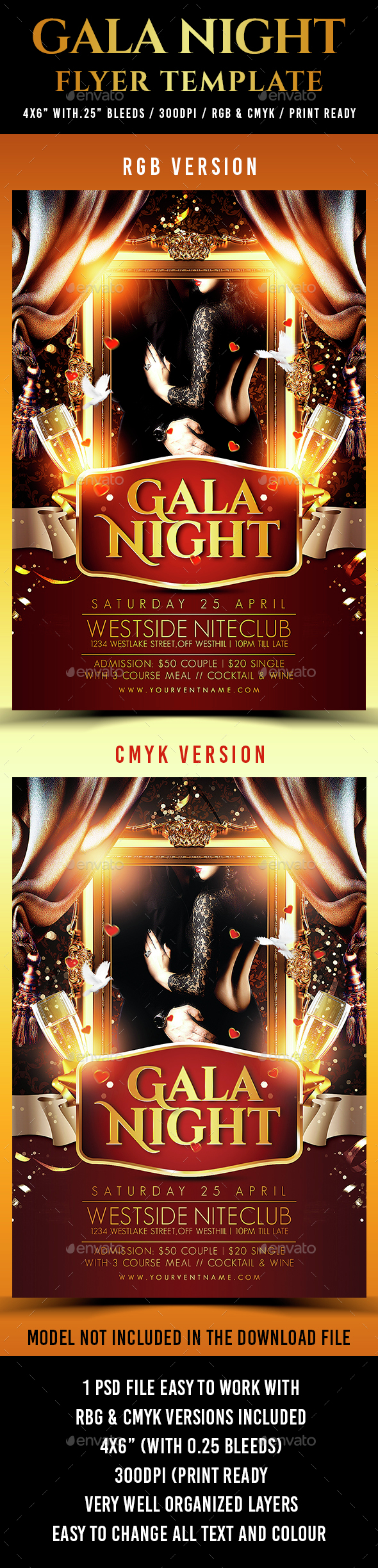 Gala Night Flyer Template - Clubs & Parties Events