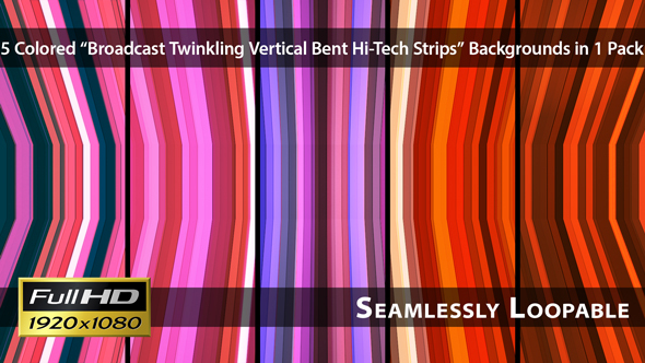 Broadcast Twinkling Vertical Bent Hi-Tech Strips - Pack 02