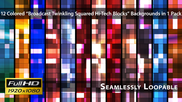 Broadcast Twinkling Squared Hi-Tech Blocks - Pack 03