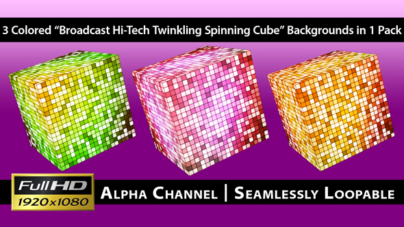 Broadcast Hi-Tech Twinkling Spinning Cube - Pack 02