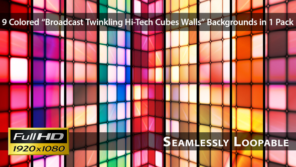 Broadcast Twinkling Hi-Tech Cubes Walls - Pack 01