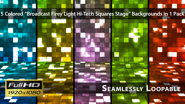 Broadcast Firey Light Hi-Tech Squares Stage - Pack 01