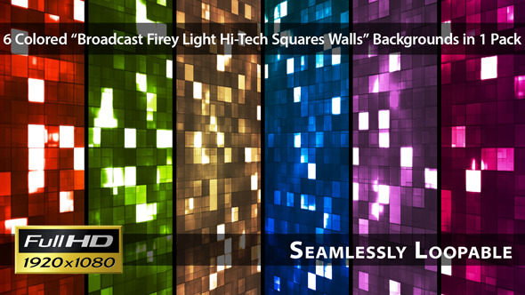 Broadcast Firey Light Hi-Tech Squares Walls - Pack 01