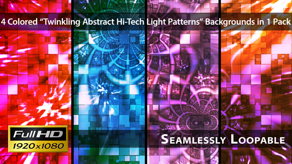 Twinkling Abstract Hi-Tech Light Patterns - Pack 01