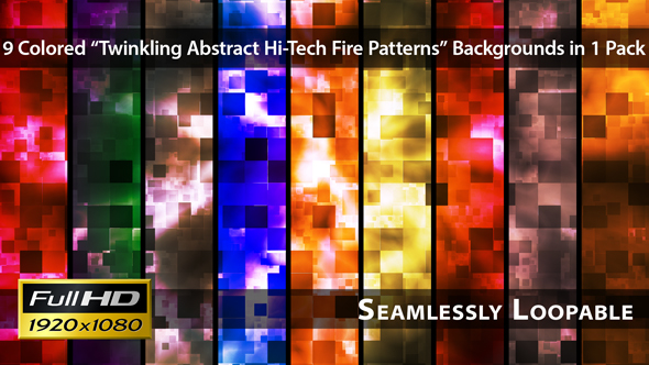 Twinkling Abstract Hi-Tech Fire Patterns - Pack 01