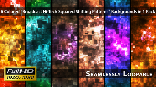 Broadcast Hi-Tech Squared Shifting Patterns - Pack 01
