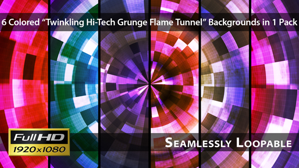 Twinkling Hi-Tech Grunge Flame Tunnel - Pack 03, Motion Graphics ...