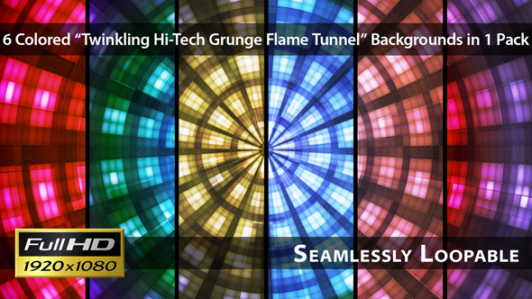 Twinkling Hi-Tech Grunge Flame Tunnel - Pack 04
