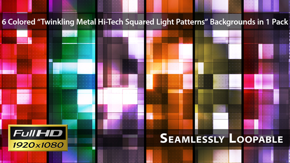 Twinkling Metal Hi-Tech Squared Light Patterns - Pack 01