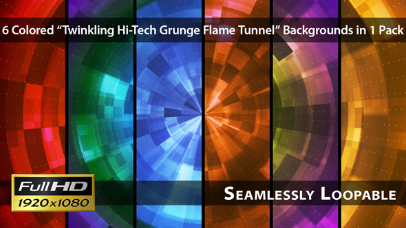 Twinkling Hi-Tech Grunge Flame Tunnel - Pack 05