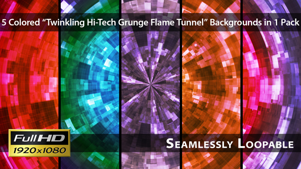 Twinkling Hi-Tech Grunge Flame Tunnel - Pack 07