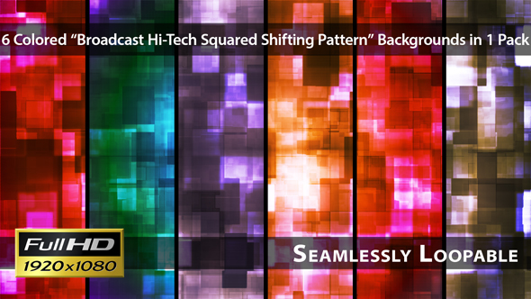 Broadcast Hi-Tech Squared Shifting Patterns - Pack 02
