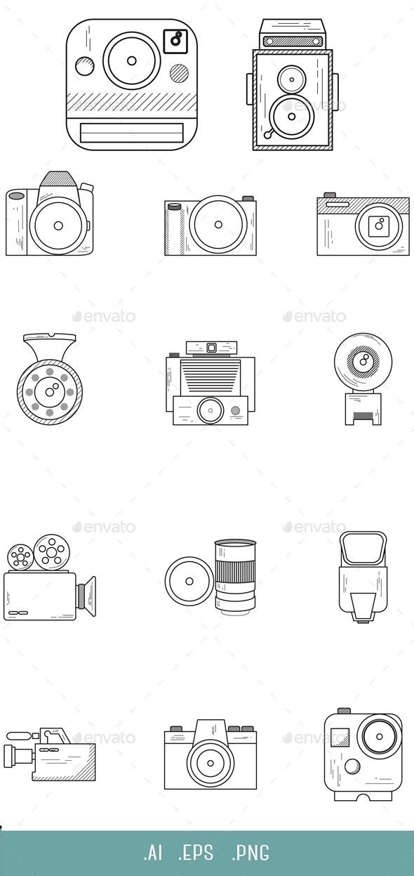Camera Line Icon - Objects Icons