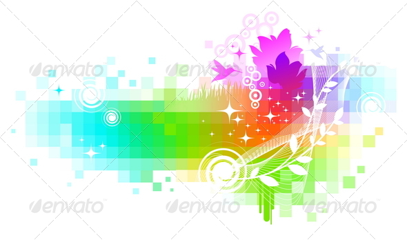 Abstract Colorful Vector Background - Abstract Conceptual