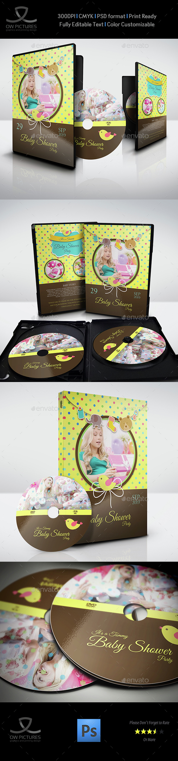 Baby Shower Party DVD Template Vol.6 - CD & DVD Artwork Print Templates