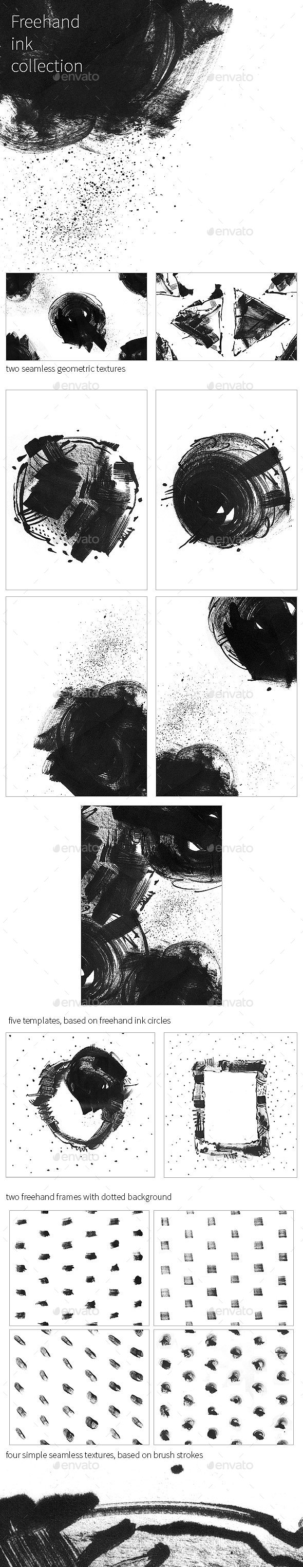 Ink Black Set - Abstract Backgrounds