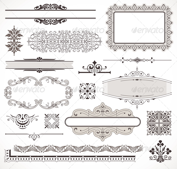 Set of Ornate Page Decor Elements - Decorative Vectors