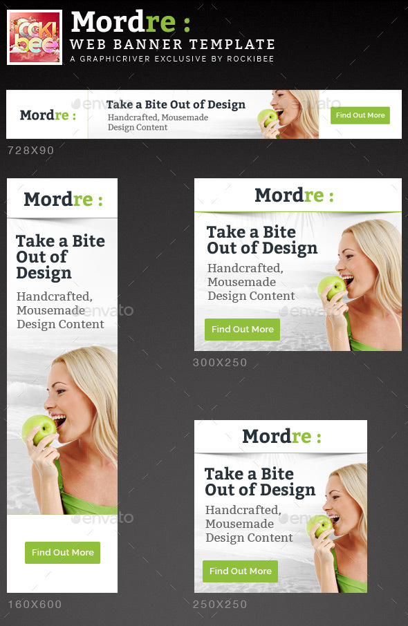 Mordre Web Banner Template - Banners & Ads Web Elements