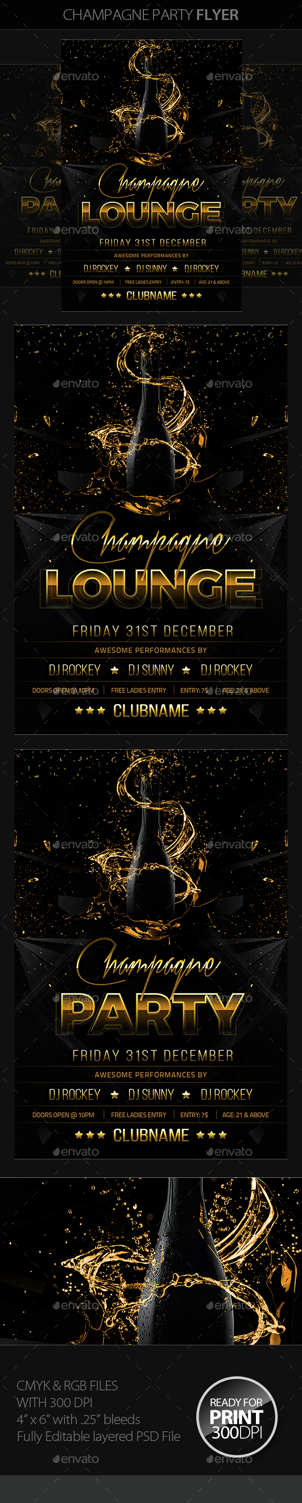 Champagne Party Flyer - Clubs & Parties Events