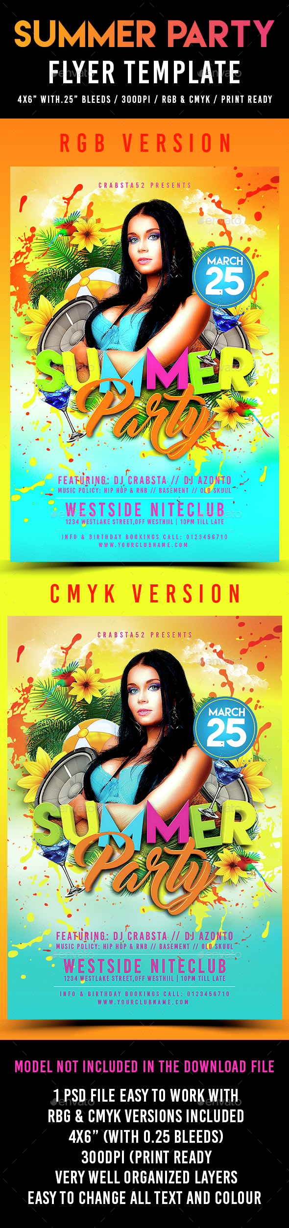Summer Party Flyer Template - Events Flyers