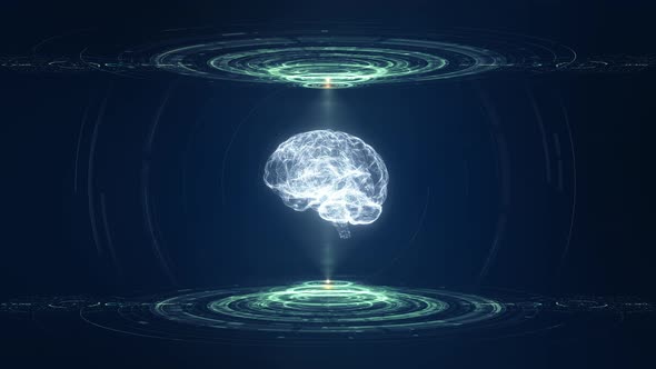 Artificial intelligence (AI) brain animation.