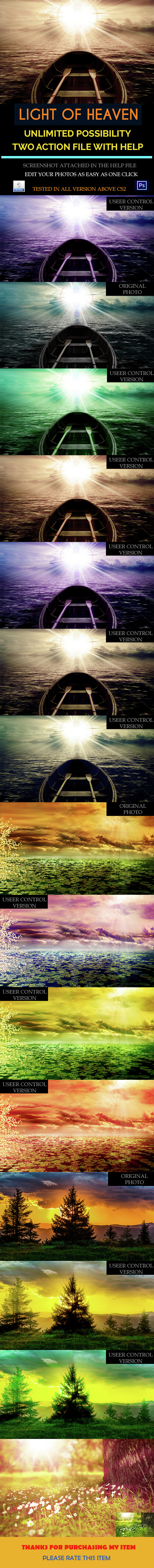 Light of Heaven Premium Action Set - Photo Effects Actions