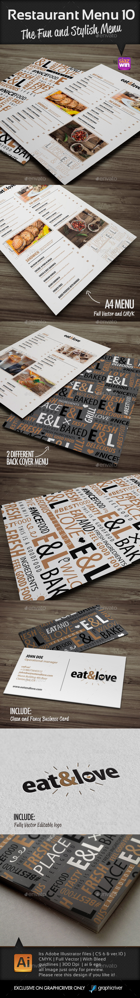 Restaurant Menu 10 - Food Menus Print Templates