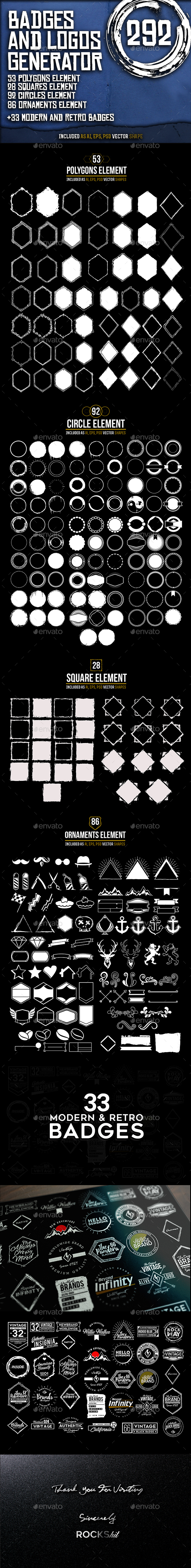 Badges and Labels Generator - Badges & Stickers Web Elements
