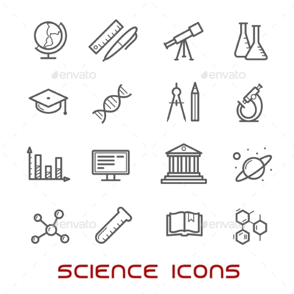Science And Education Thin Line Icons - Miscellaneous Icons