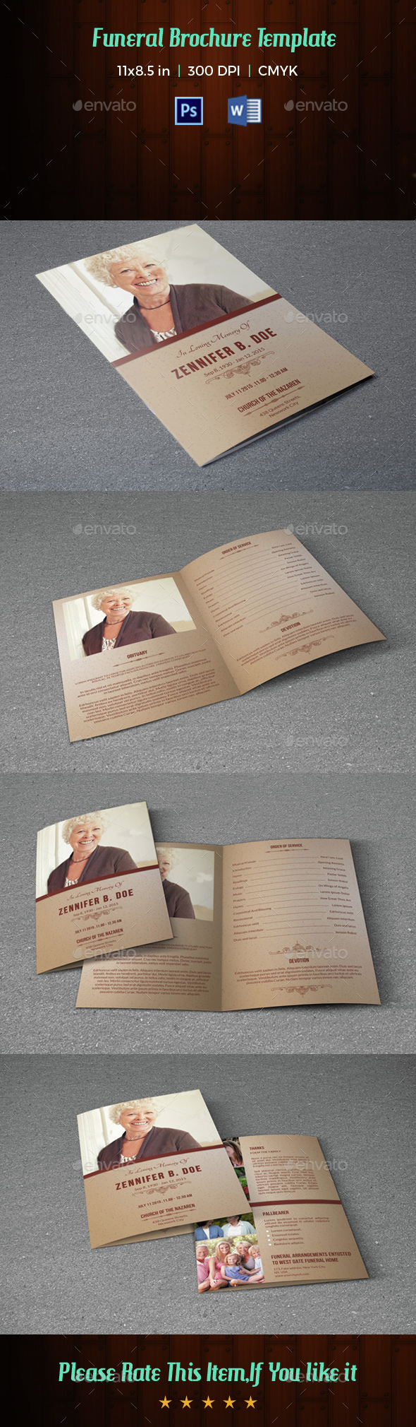 Funeral Program Template-V13 - Informational Brochures