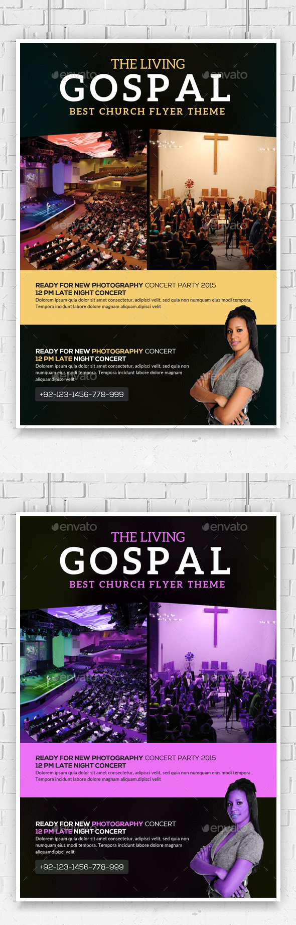 The Living Gospel Church Concert Flyer - Church Flyers