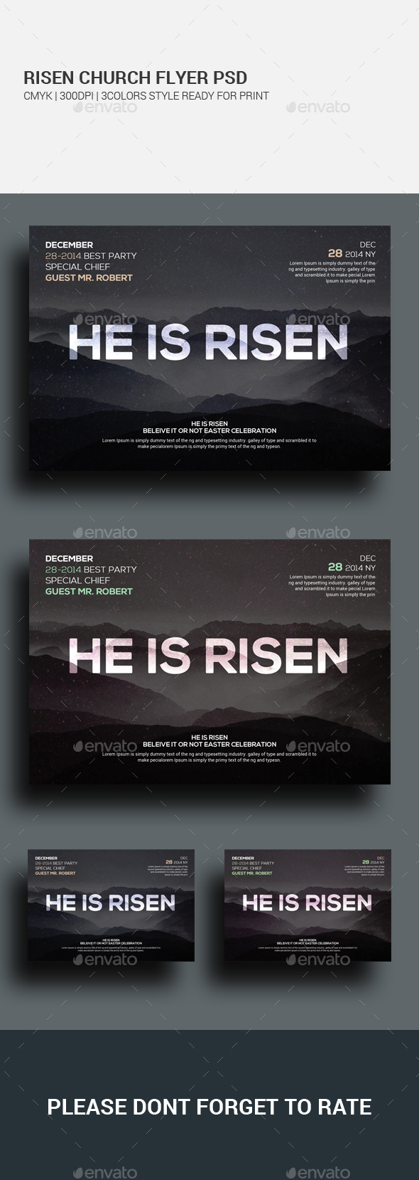 Risen Church Flyer Template - Church Flyers