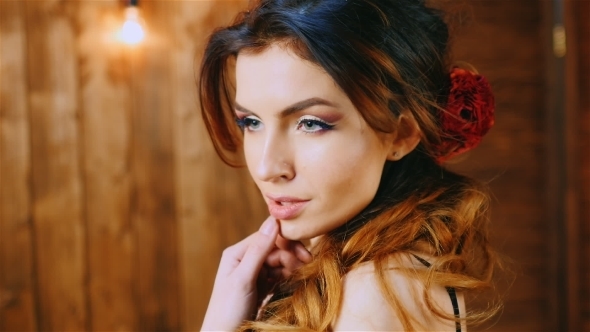 Beautiful Brunette Hair Blowing In The Wind alt