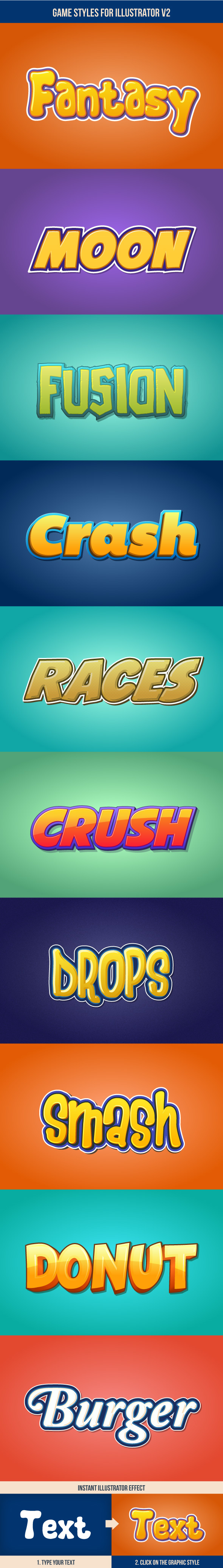 Game Styles for Illustrator V2 - Styles Illustrator