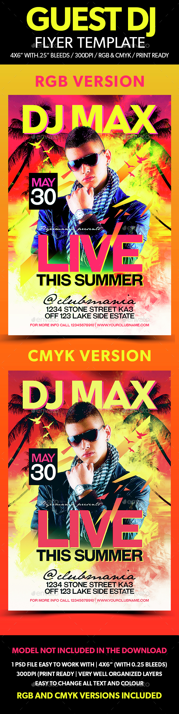 Guest DJ Flyer Template - Clubs & Parties Events