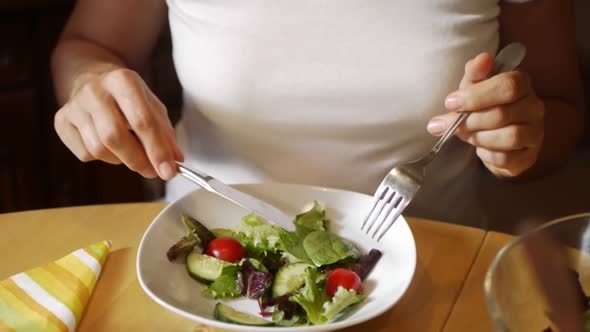 Eating a Healthy Salad