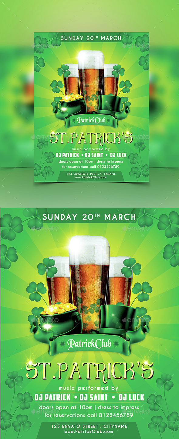 ST.Patrick's Party Flyer - Flyers Print Templates