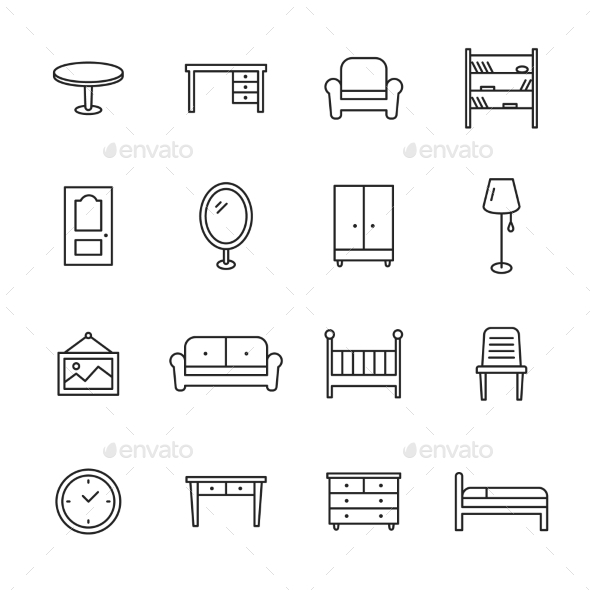 Furniture Line Icons - Icons