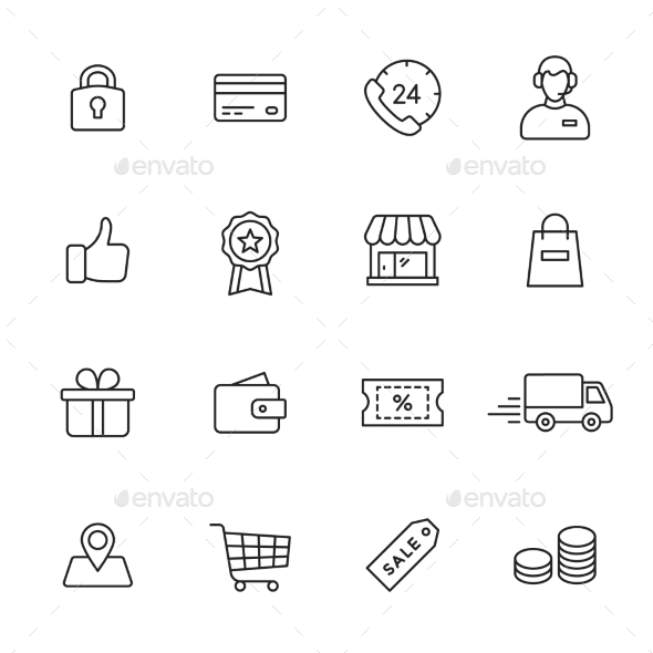 Shopping Line Icons - Business Icons