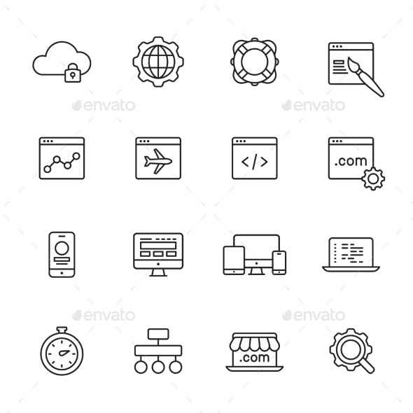 Web Development Line Icons - Web Icons
