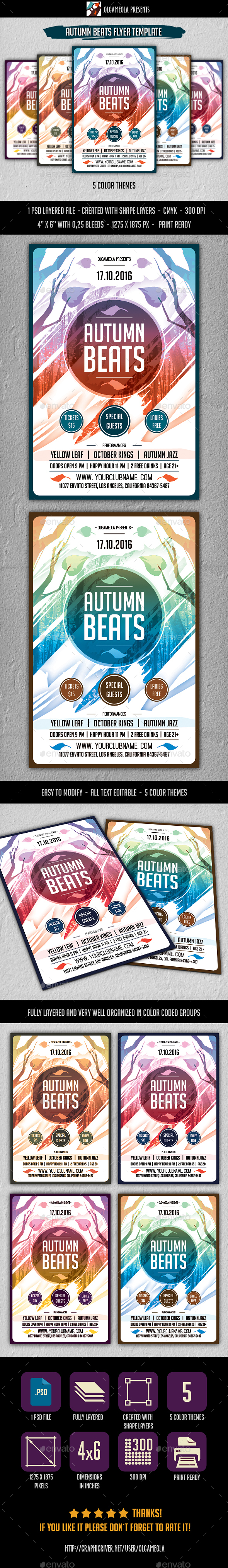 Autumn Beats Flyer Template - Clubs & Parties Events