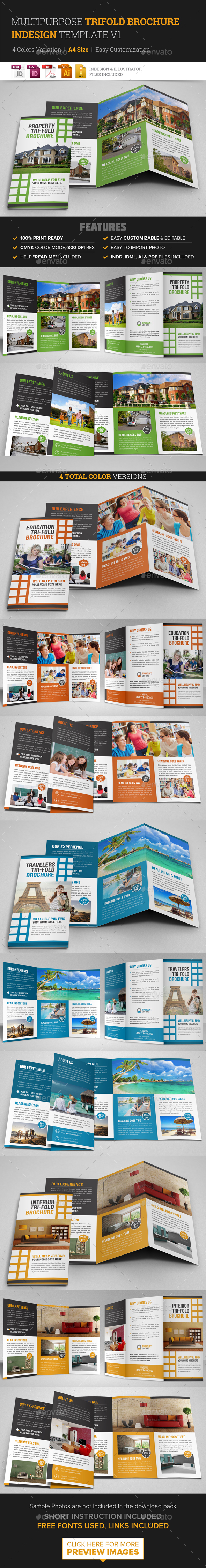 Multipurpose Trifold Brochure Indesign v1 - Corporate Brochures