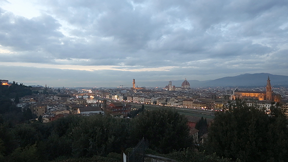 Evening Florence Top View (Italy). alt