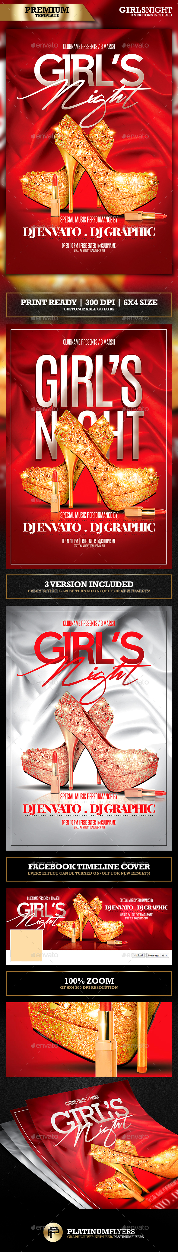 Girls Night / Red Night Party Flyer